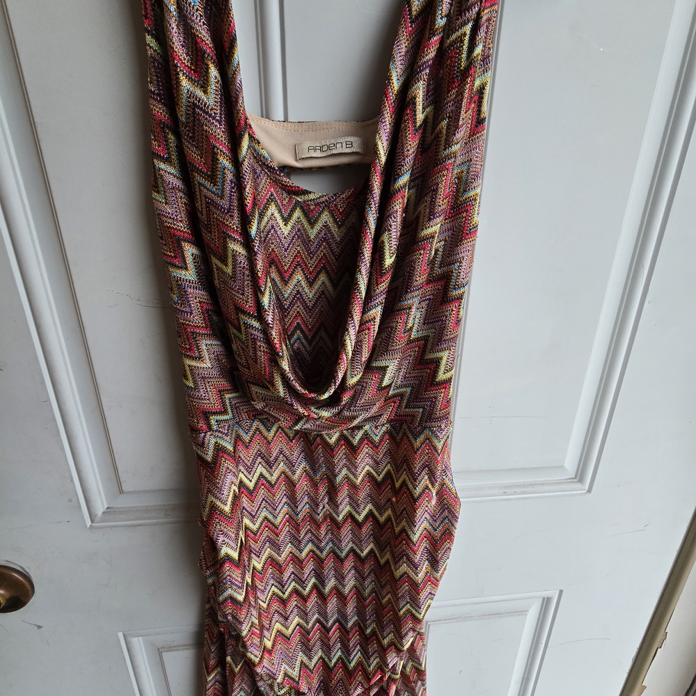 Arden B Multicolor Zigzag Mini Dress